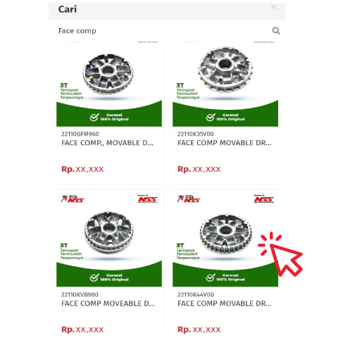 Jual Suku Cadang Resmi Motor Honda - Termurah Asli Original - KlikNSS